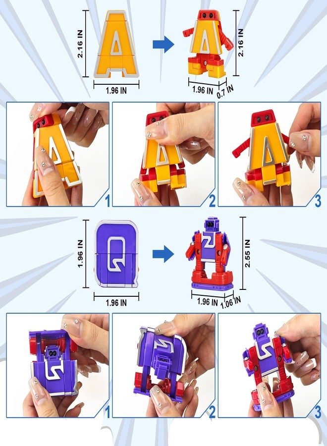 Kannove Toys Gifts for 3 4 5 6 Years Old Toddler Boys Girls,26 Alphabet Robots ABC Letters Educational Learning Blocks for Kids,Alphabots Deformation STEM Fine Motor Skill Birthday Gifts for Preschool Age 3+ - Image 3